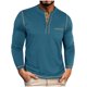 thumbnail image 2 of pstuiky mangas largas para hombre, Camiseta informal de manga larga con cuello redondo y bolsillos abotonados para hombre, color liso, transpirable Tops de hombre xl, 2 of 7