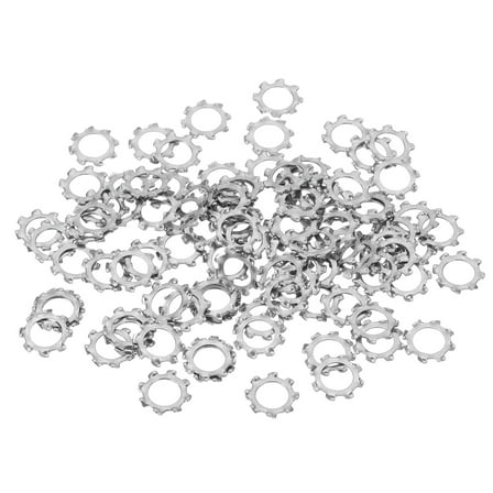 100 Pack 304 Stainless Steel External Tooth Lock Washers, M6 Star Locking Washers for Screw Bolt Mechanical Equipment Fasteners, Silver