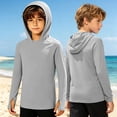 thumbnail image 2 of CAIXIA Boys Hooded Rash Guard Fishing Shirt, UPF 50+ Kids Long Sleeve Sun Hoodie, Youth UV Protection Beach Swim Shirts, 2 of 7