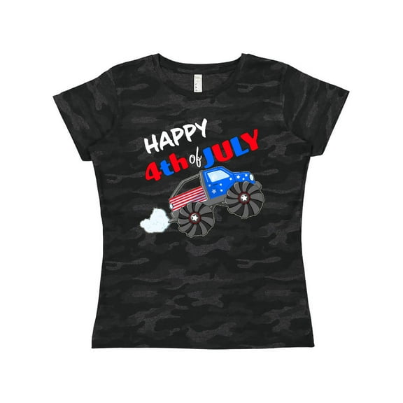 Inktastic Happy Fourth of July Monster Truck Women's T-Shirt