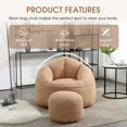 thumbnail image 4 of AENKYO Bean Bag Chair Shell-Shaped with Footstool, Memory Foam Microfiber Sofa for Adults - Brown, 4 of 7