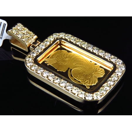 Custom Genuine Diamond 10 G Pamp Suisse Pendant in 24K Yellow Gold (3.5 Ct)