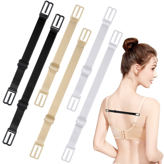 Bra Strap Holder Bra Extenders 3 Hook Bra Strap Clips for Women Full Cup Size Bra, 3 Colors 6 Pcs