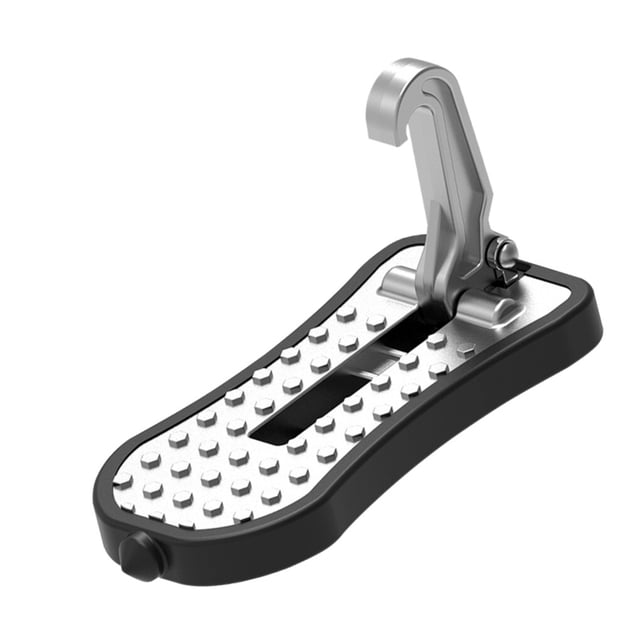 Sidaley Pedal de coche, portaequipajes de silicona a prueba de herrumbre, gran capacidad de carga, martillo de seguridad, escalones Ventana automotriz Plata