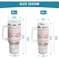 thumbnail image 3 of Boho Aztec 30 oz Tumbler with Handle, Stainless Steel Vacuum Insulated Sports Water Bottle, Leak-proof Travel Coffee Mug Cup with Lid and Straw for Water, Iced Tea or Coffee, 3 of 6