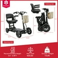 thumbnail image 5 of Bangeran Electric Power Scooter with Premium Wide Seat, 3 Speed Levels Easy Travel - Matte Black, 5 of 10