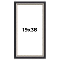 19x38 Frame Black Real Wood Picture Frame Width 2.25 Inches | Interior Frame Depth 0.5 Inches |