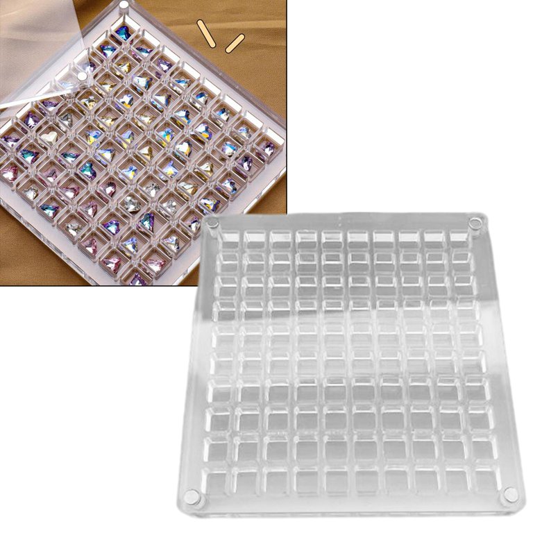 Nail Rhinestones Storage Box, Decoration Storage Case Square