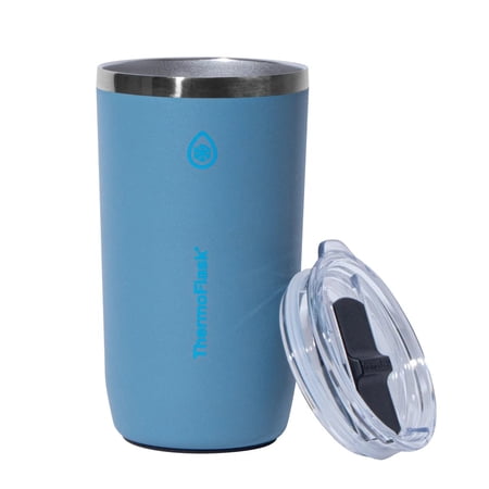 ThermoFlask Stainless Steel Insulated Coffee Mug Set, 2 Pack (Blue/Black)