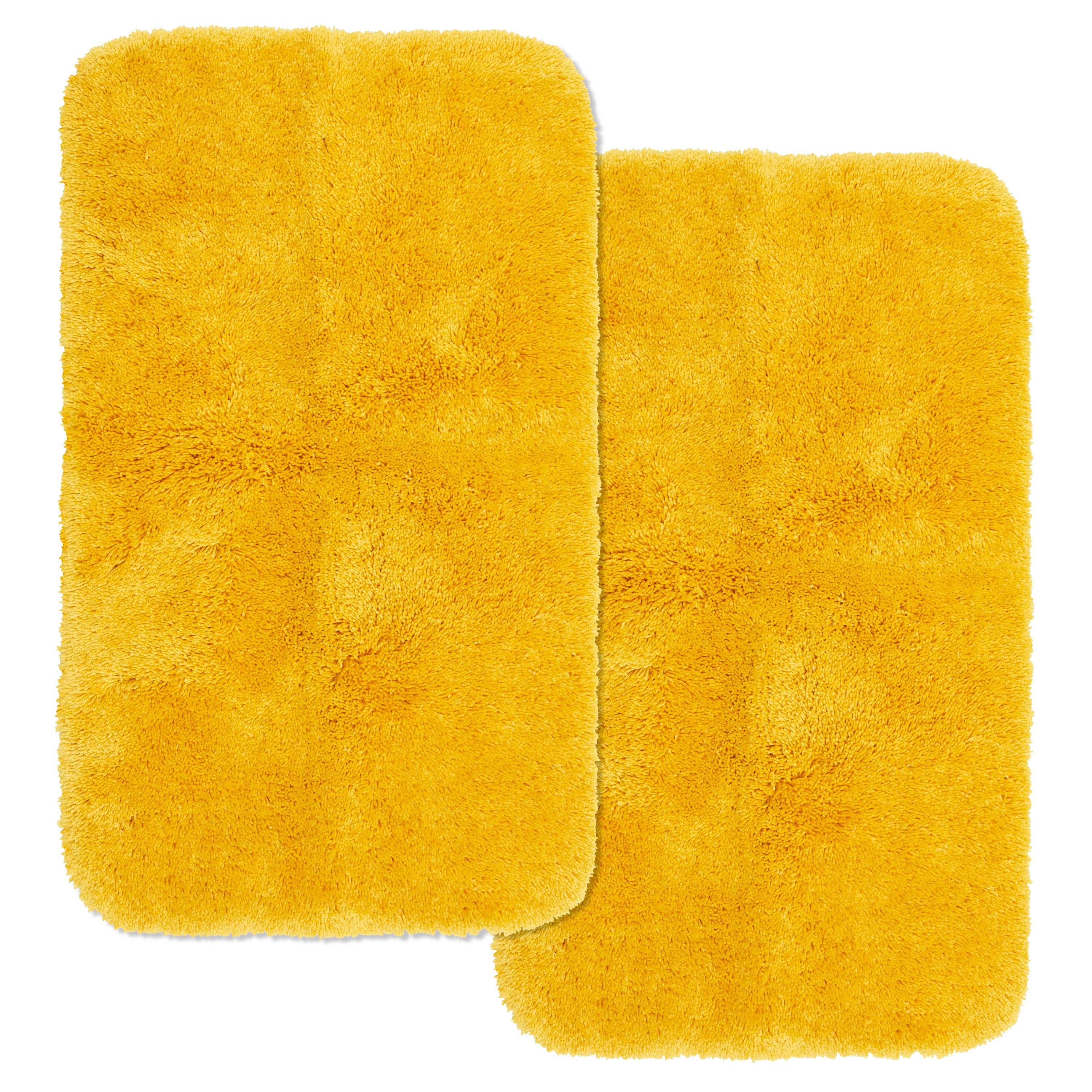 Mainstays Performance 2 Piece Bath Rug Set, Sunray Yellow, 19.5" x 34