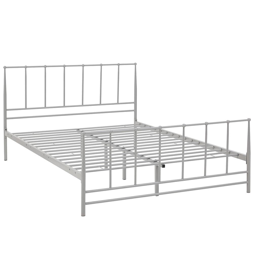 Modway Estate Modern Sturdy Powder Coated Steel King Bed in Gray