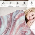 thumbnail image 3 of Qinduosi Pink White Marble Texture Throw Blanket Soft Bed Bedding Warm Flannel Blankets Gifts for Kids Boys Teens Men, Sofa Living Room Bedroom Home Decor, 3 of 6