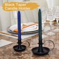 thumbnail image 3 of Black Iron Pillar Candlestick Holders, with Handle, Taper Candle Holder for Candlesticks, for Fireplace Party, Dining, Home, Wedding Decor,Fits 3/4 inch Thick Candle&Led Candles（Set of 2pcs）, 3 of 6