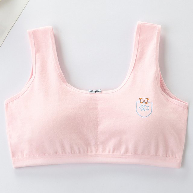 Ropa interior para estudiantes de primaria, niñas, período de desarrollo, 8-9-12-16 años, chaleco pequeño de algodón, sujetador antigolpes para estudiantes de secundaria