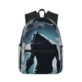 thumbnail image 1 of Disketp Moon Wolf Warrior Mochila Ligera Clásica con Múltiples Bolsillos, Mochila Casual para Hombre y Mujer, Ideal para Escuela, Trabajo y Viajes, 1 of 6