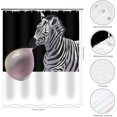 thumbnail image 2 of Zebra Shower Curtain Funny Zebra Shower Curtain Set Cute Zebra Blow The Balloon Jungle Animal Wild Animals Black and White Striped Modern Bathroom Decor Set with 12 Hooks 72x72 Inches, 2 of 6