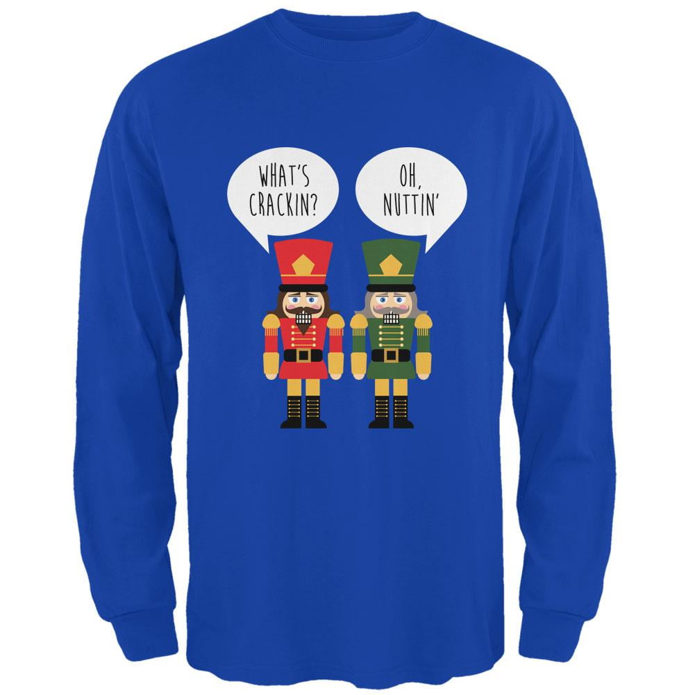 Old Glory Christmas Nutcracker What's Crackin' Funny Mens Long Sleeve