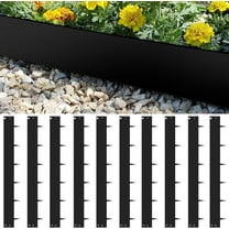 10Pack Steel Landscape Lawn Edging,6in Black Powder Coated Finish Beandable Metal Garden Border,Hammer in Edging Border for Yard Pathway Divider (32Ft Toltal)