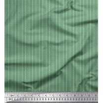 Soimoi Green Cotton Duck Fabric Artistic Geometric Printed Fabric 1 Yard 42 Inch Wide