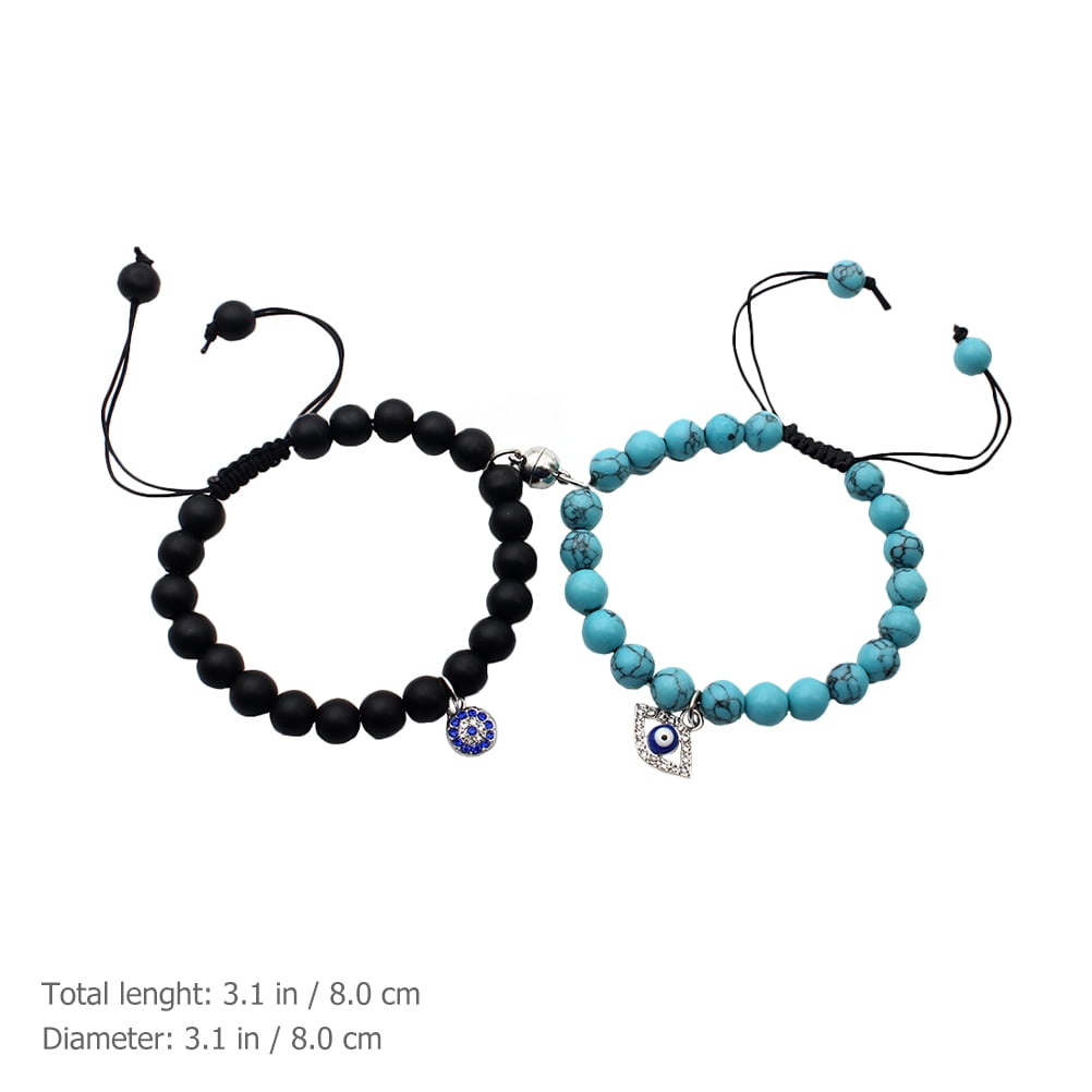 2pcs Magnetic Matching Couple Bracelets Evil Eye Bracelet Bead Couple Bracelets Walmart