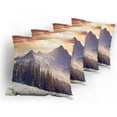 thumbnail image 5 of Ambesonne Nature Throw Pillow Cover 4 Pack, Winter Evening Mountain, 24", Multicolor, 5 of 7