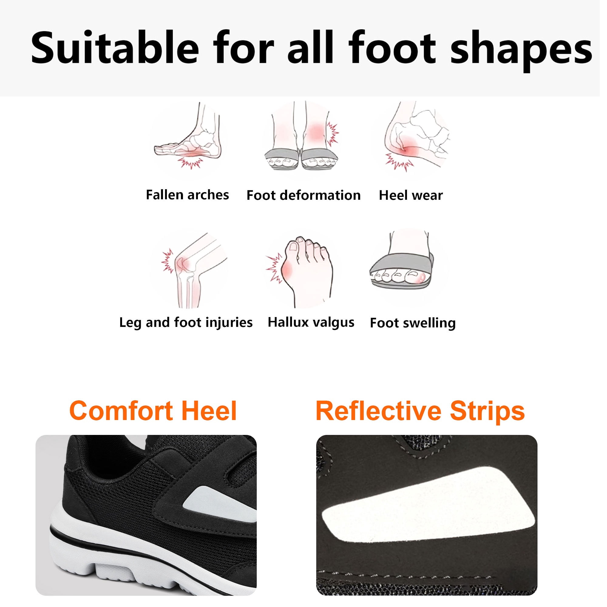 Diabetic Shoes for Men and Women Extra Wide Width Adjustable Sneakers for Swollen Feet Soft Sole Orthopedic Slip On Walking Shoes with Velcro Strap Comfortable Lightweight
