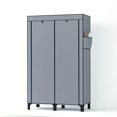 thumbnail image 5 of 1pc 2-line Metal Large Clothes Cabinet With 2 Drawers, Stable Easy Assembly Closet, Space Saving Organizer For Entryway, Bedroom, Living Room, 5 of 5