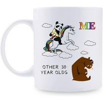 30th Birthday Gifts for Men - Panda Riding Unicorn Pandicorn Mug - 30 Year Old Men Gift Ideas for Son, Grandson, Brother, Friend, Classmate, Colleague - 11 oz Funny Ceramic Coffee Tea Cocoa Mug