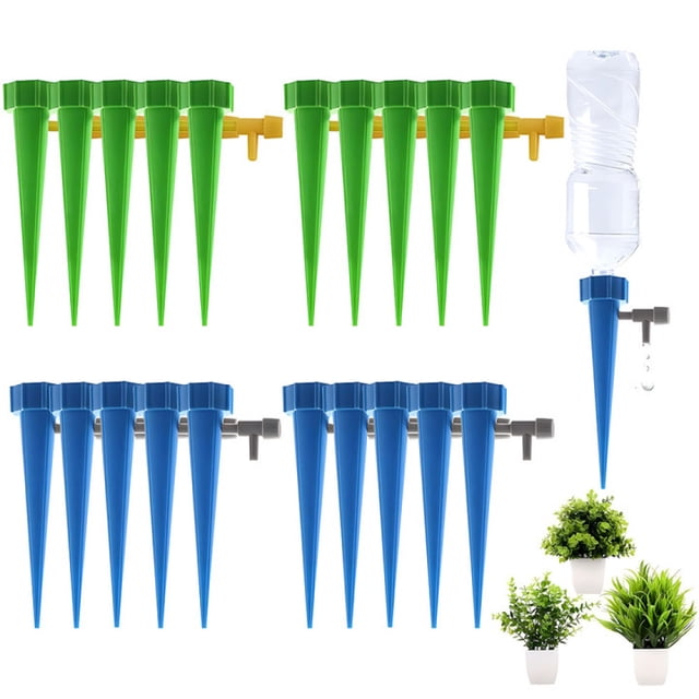 Inserción de maceta con riego automático, pico de riego para plantas con interruptor de válvula de control ajustable, dispositivo de riego para plantas en macetas de interior y exterior