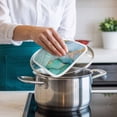 thumbnail image 4 of Teal Pot Holders for Kitchen Heatproof Potholder, 5 Pack Modern Marble Ink Painting Abstract Art Hot Pads Multipurpose Oven Pads Cloth Potholders Trivet for Cooking Baking, 4 of 8