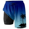 thumbnail image 1 of Shorts de Bain avec Doublure de Compression et Poches pour Course Homme Bleu S, 1 of 4