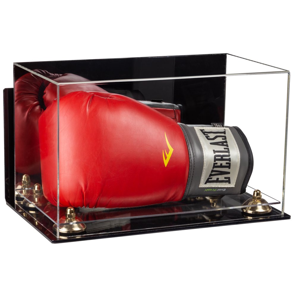 Acrylic Single or Double Boxing Glove Display Case with Mirror, Wall