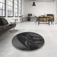 thumbnail image 3 of Ahgly Company Indoor Round Patterned Carbon Gray Area Rugs, 4' Round, 3 of 6