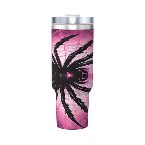 Spider Cup Insulated Tumbler Stainless Steel Vacuum Travel Mug 40 oz with Handle and Straw Lid