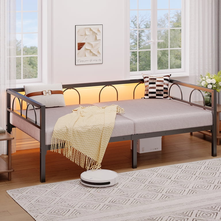 Pinmoco Metal Daybed Twin with Adjustable LED Lights photo 8