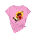 thumbnail image 4 of NAMTYQX Tshirts Shirts for Women Plus Size Soft Basic Light Relaxed Fit Scoop Neck Patterned Print Short Sleeve Graphic Tees Pink Size 2XL, 4 of 5