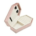 thumbnail image 3 of Caja de joyería de terciopelo Fernando estuche de viaje de joyería rosa, 3 of 8