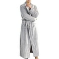 thumbnail image 1 of Penkiiy Fleece Robe Bathrobe And Winter Thickening And Lengthening Flannel Warmth Beibei Velvet Couple Pajamas Bathrobe XL Silver Gray, 1 of 8