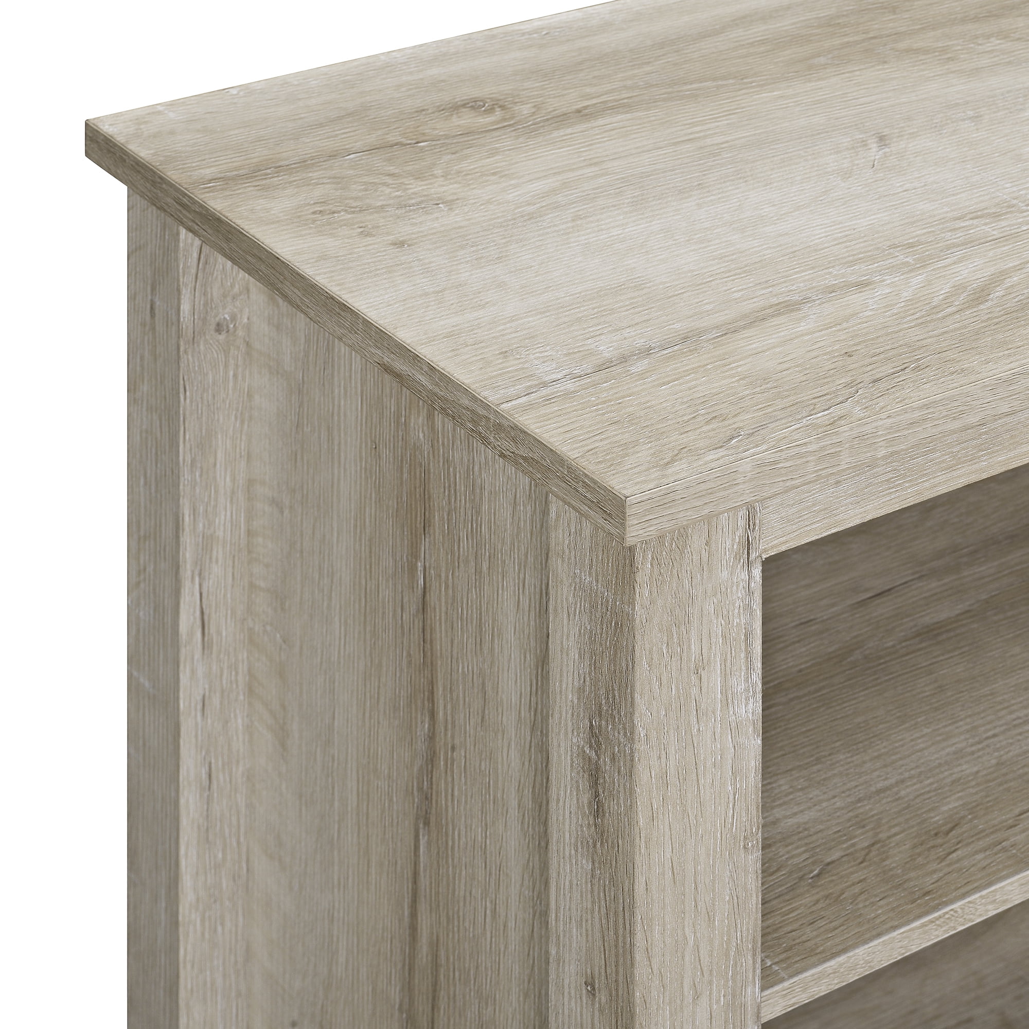 Woven Paths Open Storage Fireplace TV Stand for TVs up to 80", White Oak