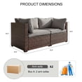 thumbnail image 5 of Gaildon 2 Pieces Patio Furniture Set, All Weather Outdoor Sectional PE Rattan, Patio Conversation Sets with Cushions for Garden Lawn Balcony Porch Deck, Grey, 5 of 7