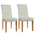 thumbnail image 1 of Costway Set of 2 Parsons Upholstered Fabric Chair with Wooden Legs Beige, 1 of 9