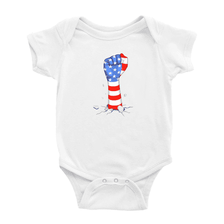 

American Fist Flag Funny Baby Jumpsuit Boy Girl Unisex