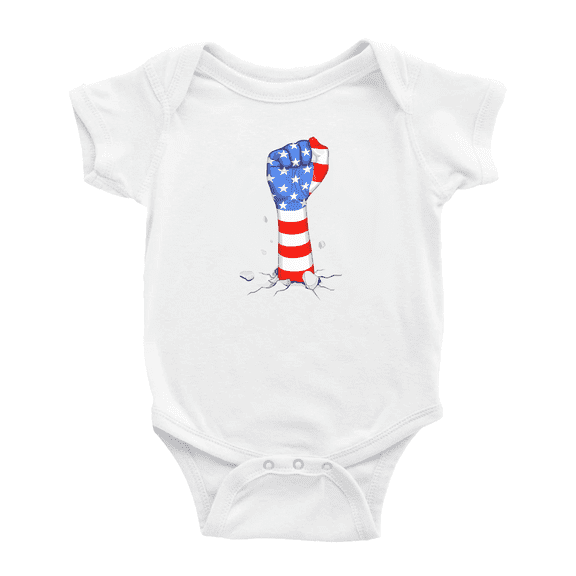 American Fist Flag Funny Baby Jumpsuit Boy Girl Unisex