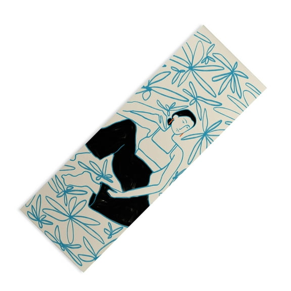 Society6 sandrapoliakov WOMAN IN A FIELD OF FLOWERS (6mm) 24" x 70" Yoga Mat
