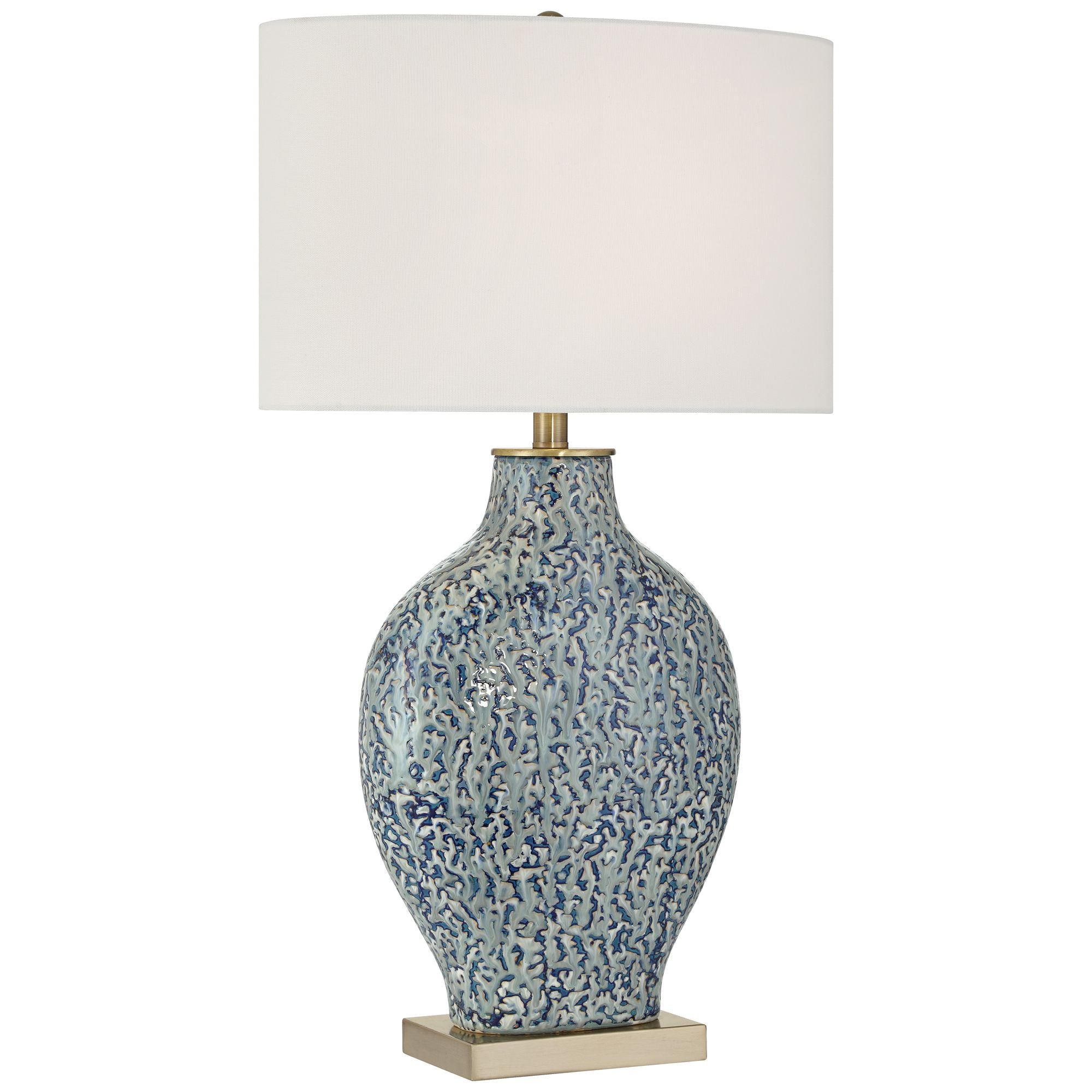 Possini Euro Design Victoria 29 1/2" Tall Modern End 3-Way Table Lamp Blue White Finish Ceramic Single Living Room (Colors May Vary)