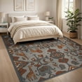 thumbnail image 3 of ODIKA 8'x10' Washable Area Rug Non-Shedding, Easy Care, Design With Alphabet Border And Safari Map Layout Zoo Animal Educational for King Size Bedroom Under Bed, Master Suite, 3 of 7
