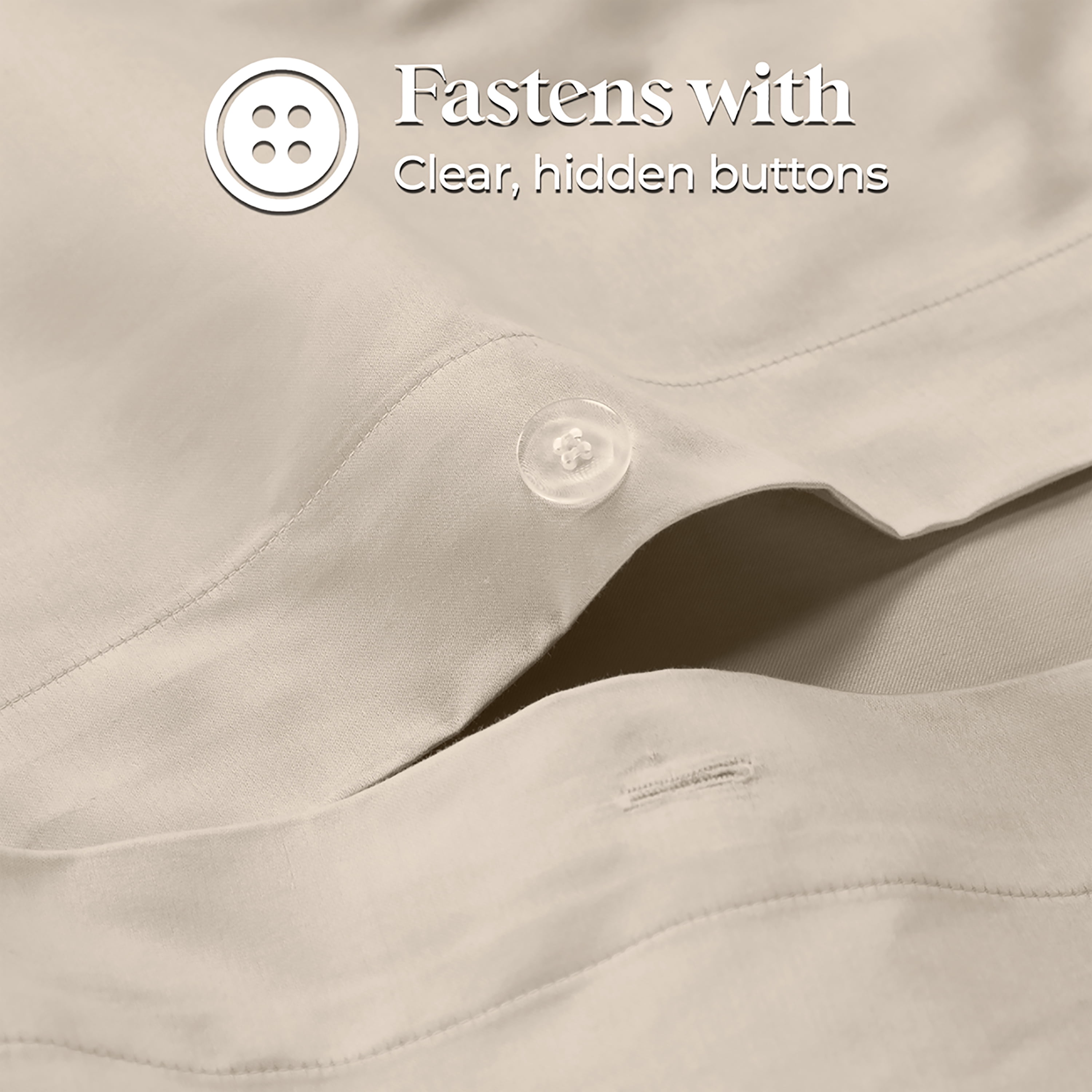 Superior Egyptian Cotton 1200 TC Solid Ivory Duvet Set, Full/Queen