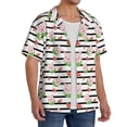 thumbnail image 2 of Balery Pig And Watermelon Camisa Casual de Manga Corta con Botones para Hombre, Texturizada, Estilo Cubano, para Playa, Verano-4X-Large, 2 of 5