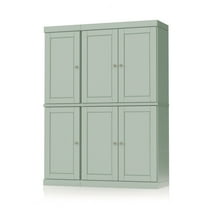 Palace Imports 100% Solid Wood Kitchen Pantry Storage Cabinet with Doors, Adjustable Shelves and 2-Drawers, Sage