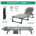 thumbnail image 6 of REKHH Folding Camping Cots,Adjustable 4-Gear Sleeping Cots for Adults,Foldable Cot Bed, Folding Chaise Lounge Chair,Portable Reclining Chair for Beach Lawn Camping Pool,Sunbathing Chairs, 6 of 7